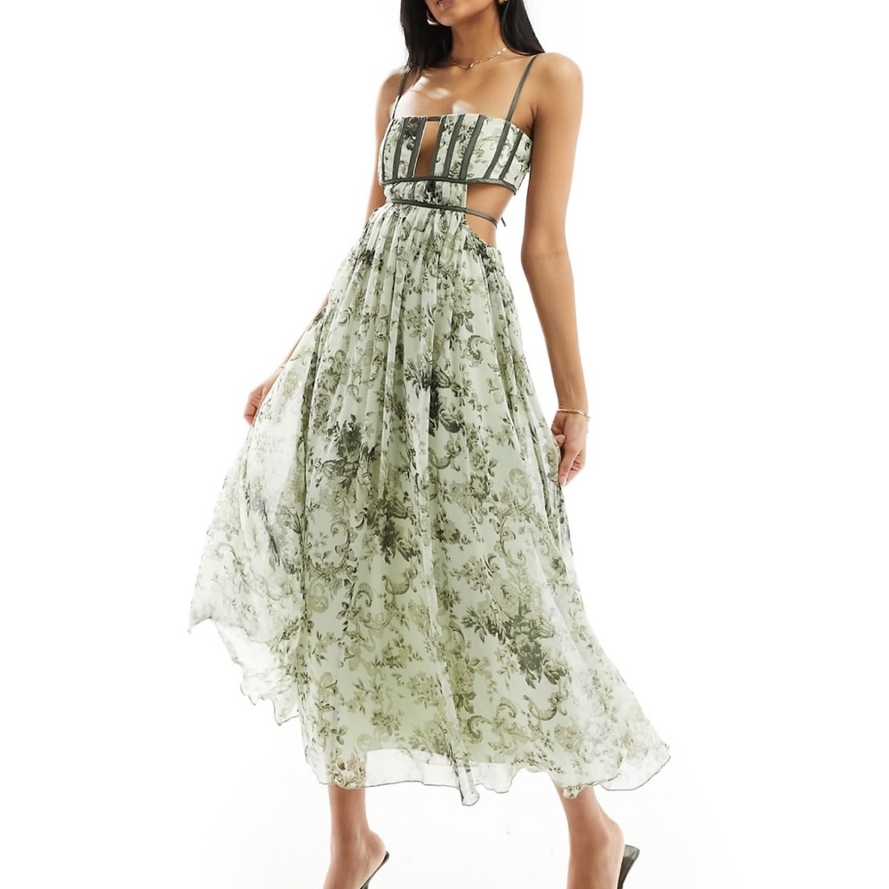ASOS Strappy green cut out dress